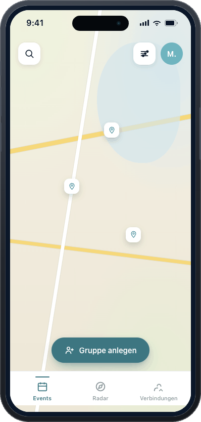 Close app screen for creating a local group